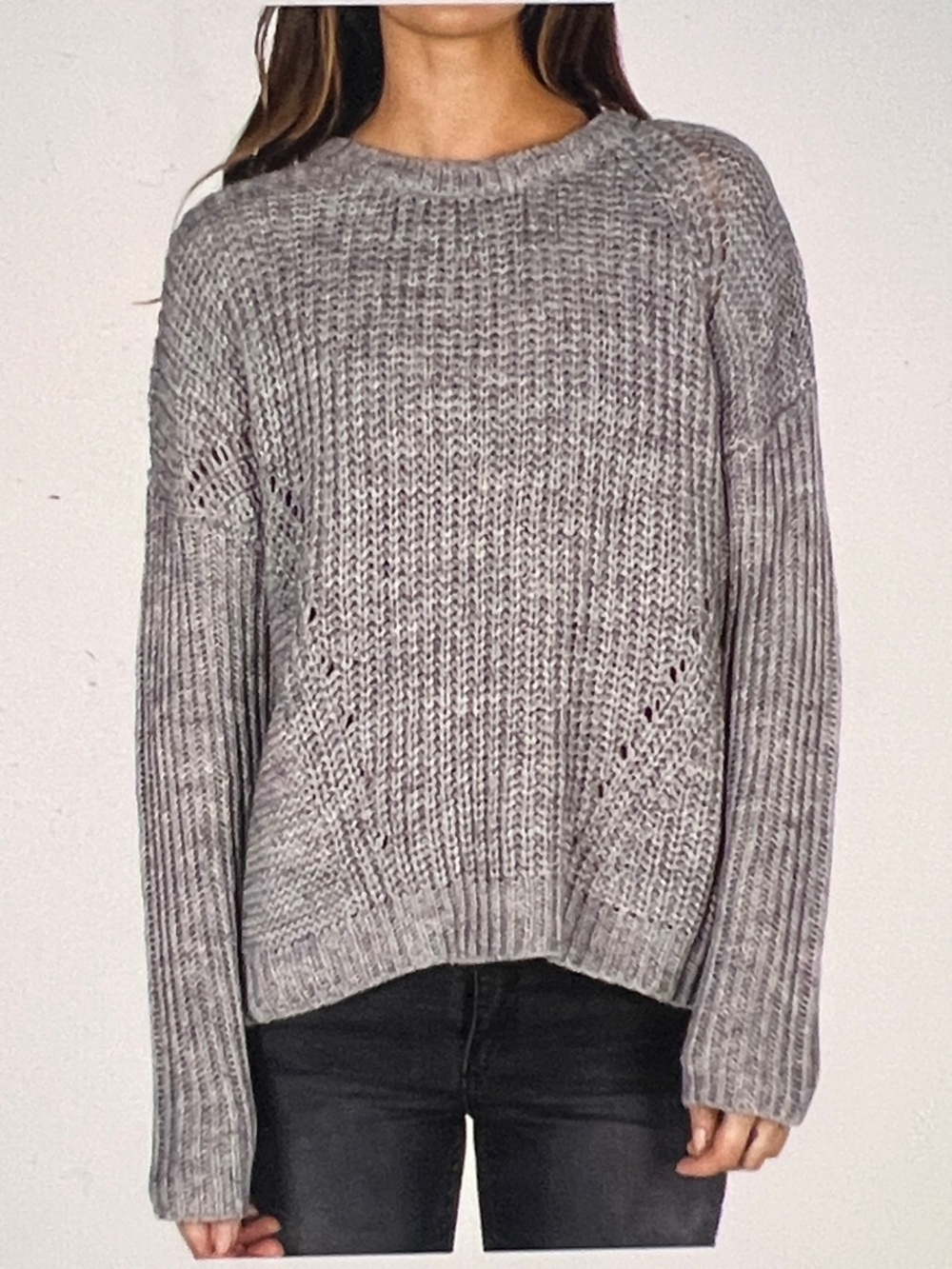 Oversized Grey Cable knot Sweater